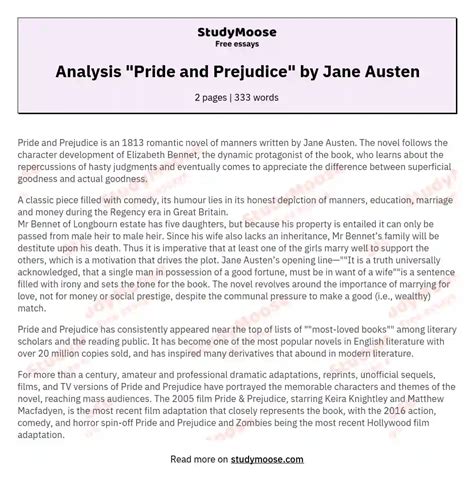pride and prejudice critical analysis|Pride and Prejudice Analysis .